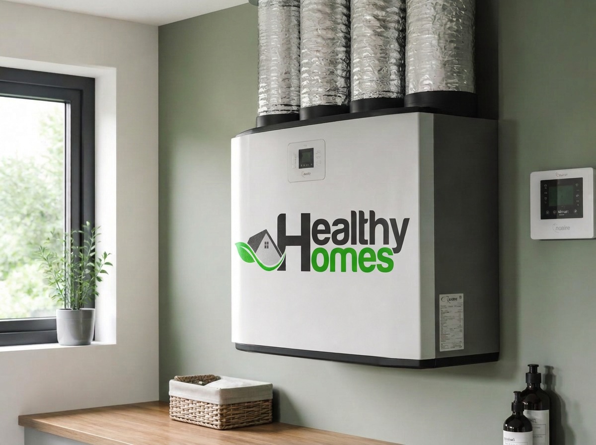 Heat recovery ventilation unit installed in a utility room